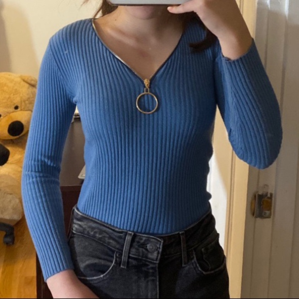 Blue quarter zip  sweater